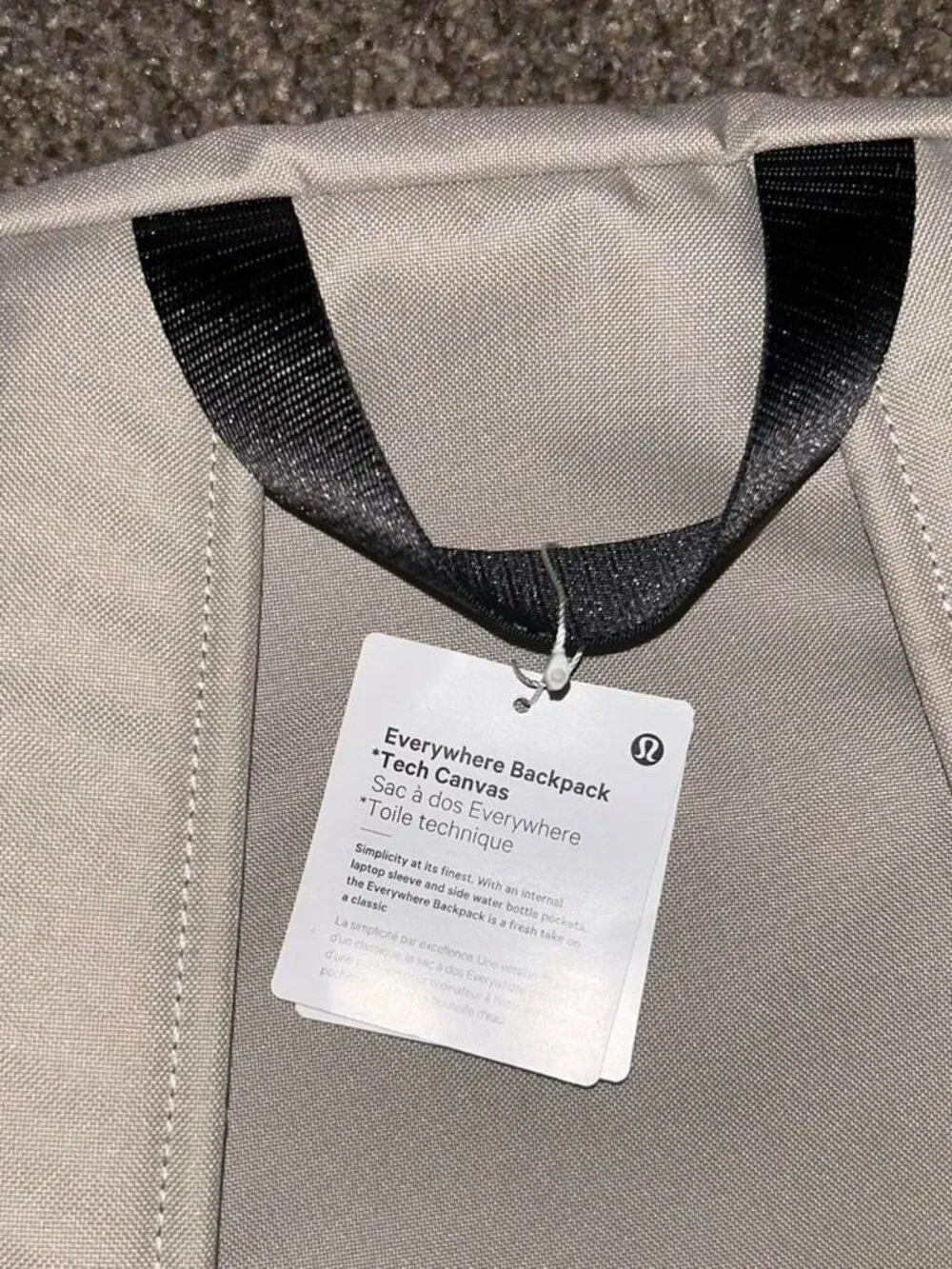 Lululemon light green/grey  everywhere backpack. New with tags.